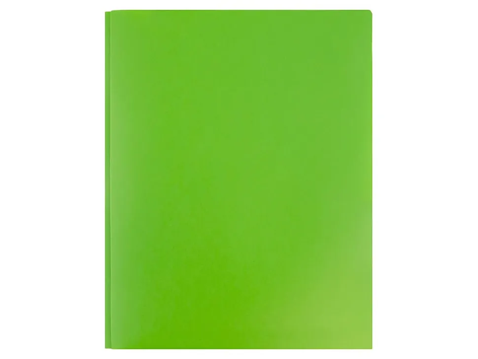 JAM Paper® Plastic 2-Pocket POP Folders with Metal Prongs Fastener Clasps, 9 1/2" x 11 1/2", Lime Green, Pack Of 6