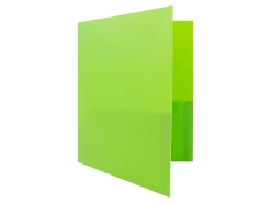 JAM Paper® Plastic 2-Pocket POP Folders with Metal Prongs Fastener Clasps, 9 1/2