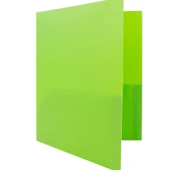 JAM Paper® Plastic 2-Pocket POP Folders with Metal Prongs Fastener Clasps, 9 1/2