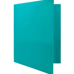 JAM Paper® Plastic 2-Pocket School POP Folders, 9 1/2