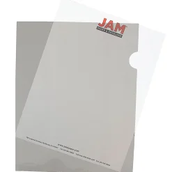 JAM Paper® Plastic Sleeves, 9" x 11 1/2", 1" Capacity, Smoke Gray, Pack Of 12