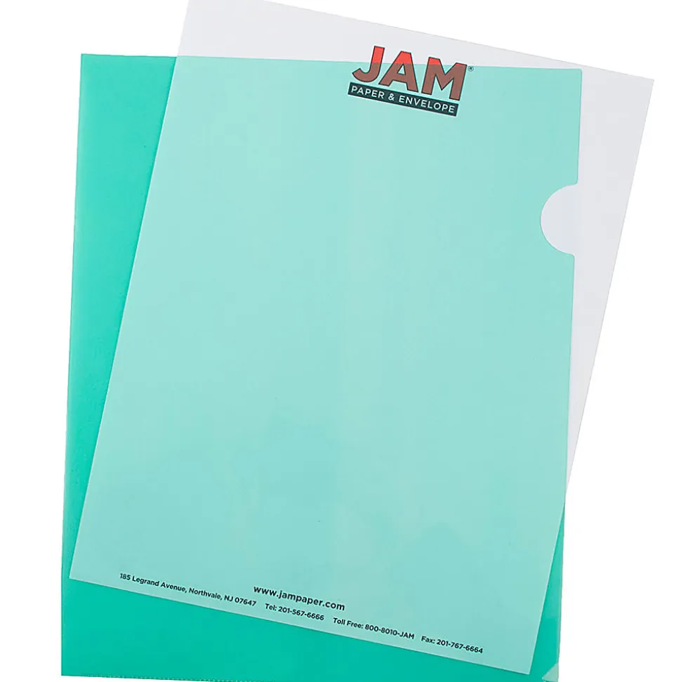 JAM Paper® Plastic Sleeves, 9" x 11 1/2", 1" Capacity, Green, Pack Of 12