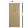 JAM Paper® Policy #10 Envelopes, Button & String Closure, 100% Recycled, Brown, Pack Of 25