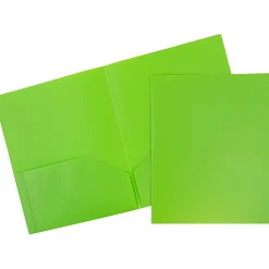 JAM Paper® POP Plastic 2-Pocket School Folders, 9-1/2" x 11-1/2", Assorted Primary, Pack Of 6 Folders