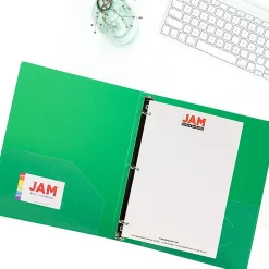JAM PAPER 3 Ring Plastic Binder, 1 inch, Assorted