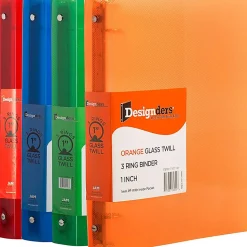 JAM PAPER 3 Ring Plastic Binder, 1 inch, Assorted