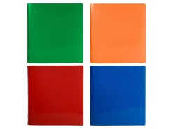 JAM PAPER 3 Ring Plastic Binder, 3 inch, Assorted, 4/Pack