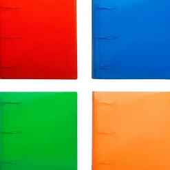 JAM PAPER 3 Ring Plastic Binder, 3 inch, Assorted, 4/Pack