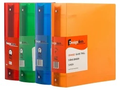 JAM PAPER 3 Ring Plastic Binder, 3 inch, Assorted, 4/Pack
