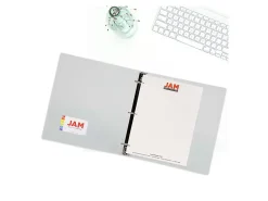 JAM PAPER 3 Ring Plastic Binder, 0.75 inch, Clear