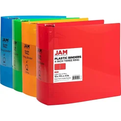 JAM PAPER 3 Ring Plastic Binder, 3 inch, Green, Sold Individually