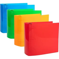 JAM PAPER 3 Ring Plastic Binder, 3 inch, Green, Sold Individually