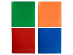 JAM PAPER 3 Ring Plastic Binder, 0.75 inch, Assorted, 4/pack