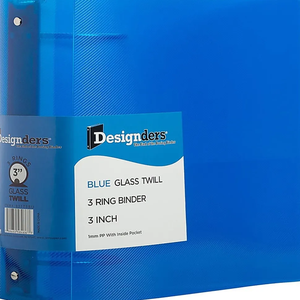 JAM PAPER 3 Ring Plastic Binder, 3 inch, Blue, Sold Individually