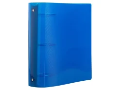 JAM PAPER 3 Ring Plastic Binder, 3 inch, Blue, Sold Individually