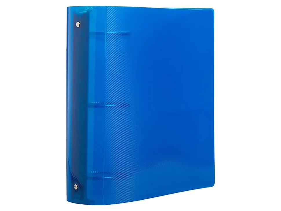 JAM PAPER 3 Ring Plastic Binder, 3 inch, Blue, Sold Individually