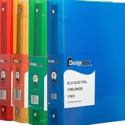 JAM PAPER 3 Ring Plastic Binder, 2 inch, Assorted, 4/Pack