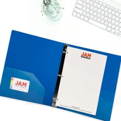 JAM PAPER 3 Ring Plastic Binder, 1.5 inch, Assorted, 4/pack