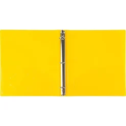 JAM PAPER 3 Ring Plastic Binder, 1 inch, Yellow