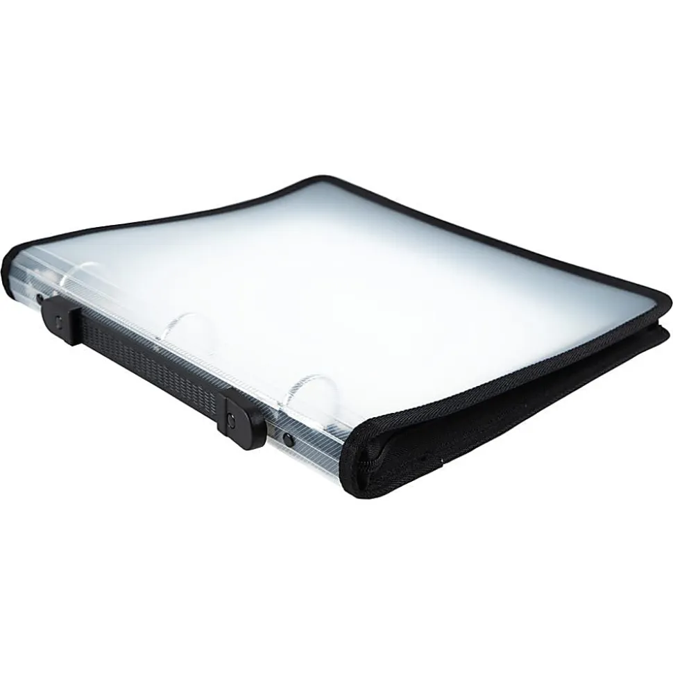 JAM PAPER 3 Ring Plastic Zipper Binder, 1.5 inch, Clear, Sold Individually