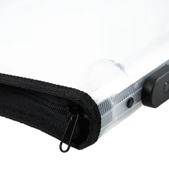 JAM PAPER 3 Ring Plastic Zipper Binder, 1.5 inch, Clear, Sold Individually