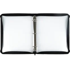 JAM PAPER 3 Ring Plastic Zipper Binder, 1.5 inch, Clear, Sold Individually