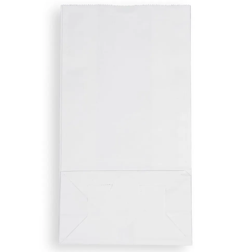 JAM Paper® Small Kraft Lunch Bags, 4-1/8" x 8" x 2-1/4", White, Pack Of 25 Bags