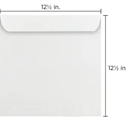 JAM Paper® Square Invitation Envelopes, 12 1/2" x 12 1/2", Gummed Seal, White, Pack Of 25
