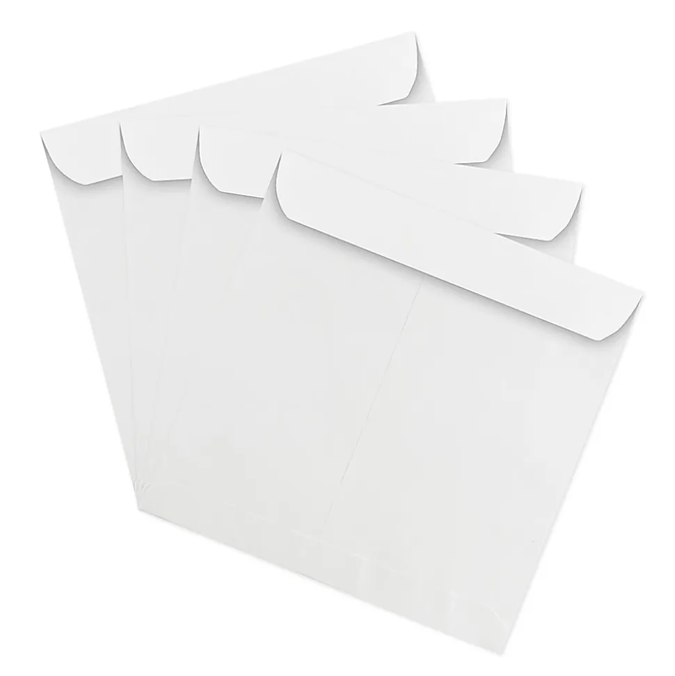 JAM Paper® Square Invitation Envelopes, 11 1/2" x 11 1/2", Gummed Seal, White, Pack Of 25