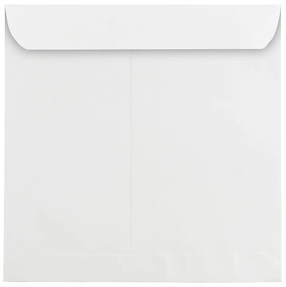 JAM Paper® Square Invitation Envelopes, 11 1/2" x 11 1/2", Gummed Seal, White, Pack Of 25