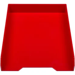 JAM Paper® Stackable Paper Trays, 2"H x 9-3/4"W x 12-1/2"D, Red, Pack Of 2 Trays