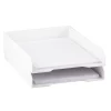 JAM Paper® Stackable Paper Trays, 2"H x 9-3/4"W x 12-1/2"D, White, Pack Of 2 Trays