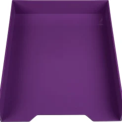 JAM Paper® Stackable Paper Trays, 2"H x 9-3/4"W x 12-1/2"D, Purple, Pack Of 2 Trays