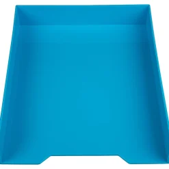 JAM Paper® Stackable Paper Trays, 2"H x 9-3/4"W x 12-1/2"D, Blue, Pack Of 2 Trays