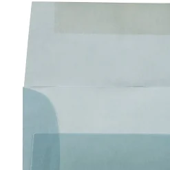 JAM PaperĀ® Translucent Envelopes, #4 Bar (A1), Gummed Seal, Ocean Blue, Pack Of 25