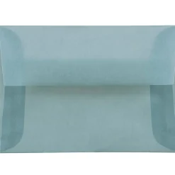 JAM Paper® Translucent Envelopes, #4 Bar (A1), Gummed Seal, Ocean Blue, Pack Of 25