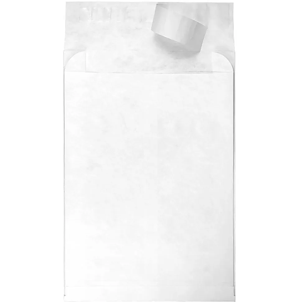 JAM Paper® Tyvek® Open-End 15"H x 12"W x 3"D Envelopes, Peel & Seal Closure, White, Pack Of 100 Envelopes