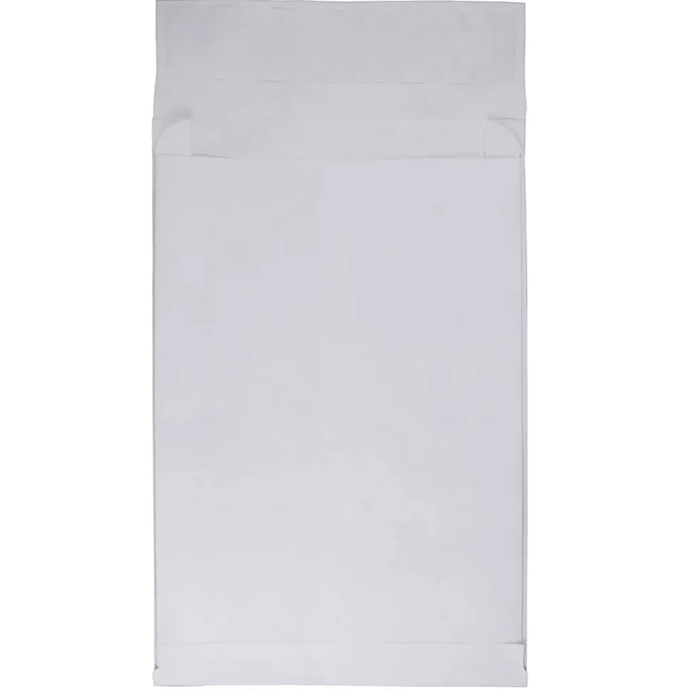 JAM Paper® Tyvek® Open-End 13"H x 10"W x 2"D Envelopes, Peal & Seal Closure, White, Pack Of 100 Envelopes