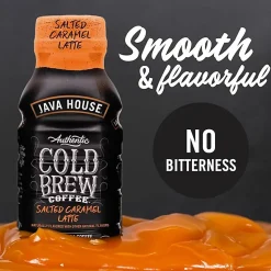 Java House Bottle Authentic Cold Brew Salted Caramel Latte - Cold Brewed - 8 oz Per Bottle - Bottle - Salted Caramel Latte - 12 / Box
