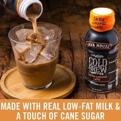Java House Bottle Authentic Cold Brew Salted Caramel Latte - Cold Brewed - 8 oz Per Bottle - Bottle - Salted Caramel Latte - 12 / Box