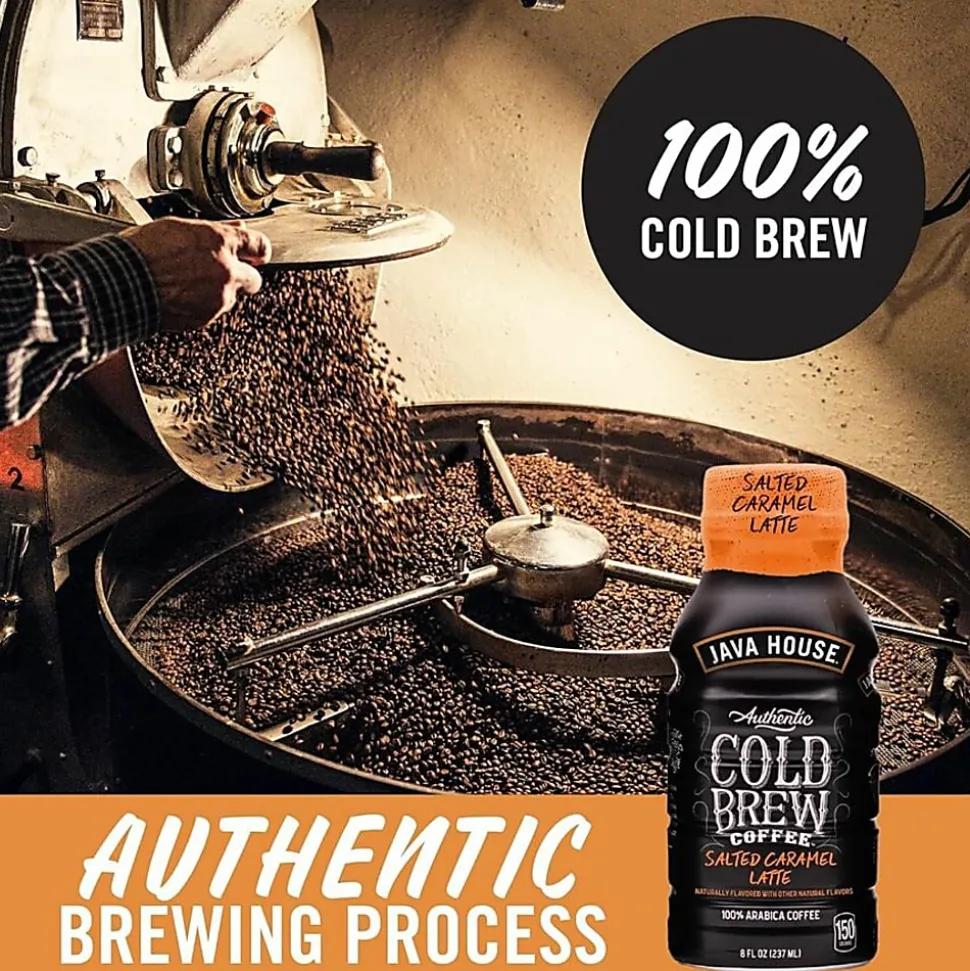 Java House Bottle Authentic Cold Brew Salted Caramel Latte - Cold Brewed - 8 oz Per Bottle - Bottle - Salted Caramel Latte - 12 / Box