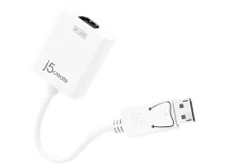 j5create DisplayPort-To-4K HDMI Adapter, 0.53', White, JDA158