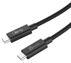 j5Create Full-Featured USB-C USB4 Gen 3 Cable, Black, JUC28L08