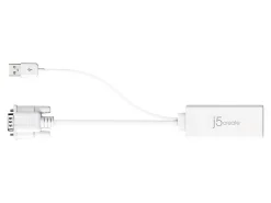 j5create® HDMI-To-VGA Adapter, 10", White, JDA214