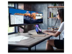 j5create JTSA102 Ergonomic 32” Dual Monitor Mount, Black