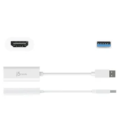 j5create JUA254 USB 3.0 to HDMI™ External Video Adapter, White