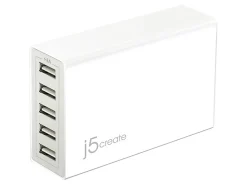 j5create® JUP50 40W 5-Port USB Super Charger, White