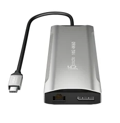 j5create 4K 60 Elite USB-C Triple-Monitor Mini-Dock, Space Gray, JCD397