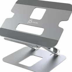 j5create Multi-Angle Laptop Stand, 11-7/16”H x 8-15/16”W x 2-1/8”D, Gray/Silver, JTS127