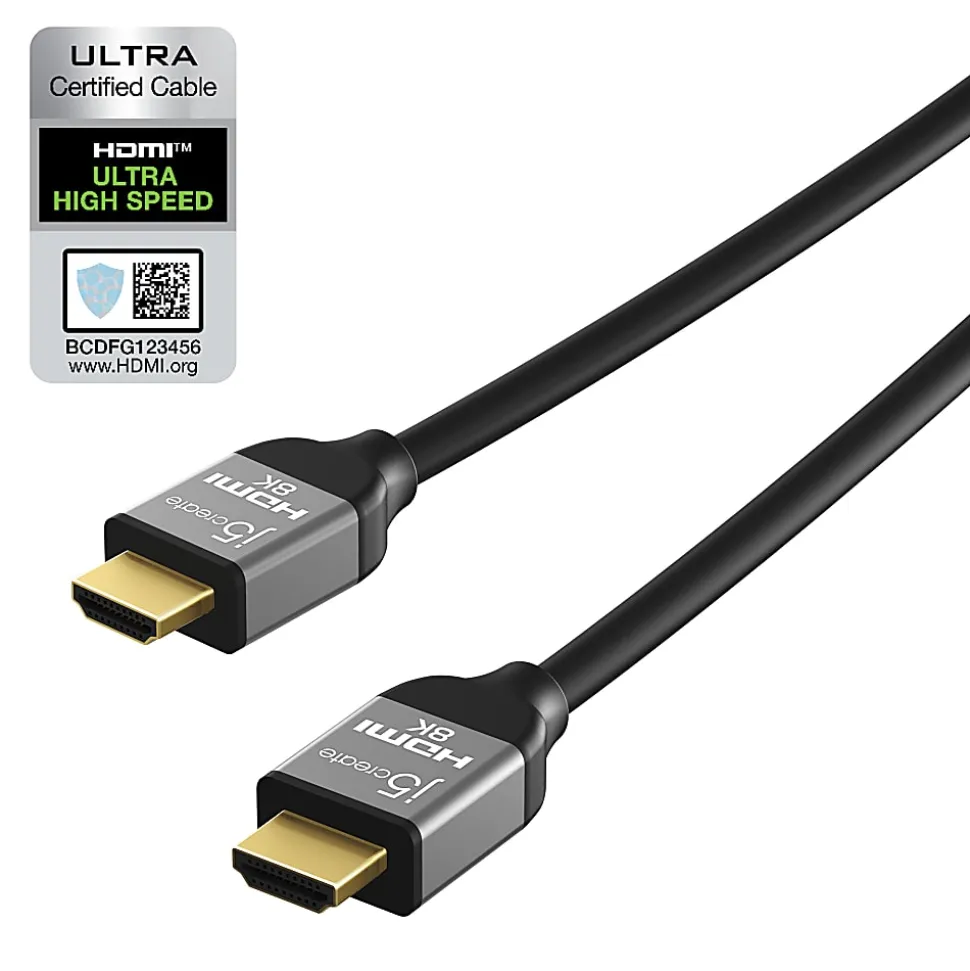 j5create Ultra High-Speed HDMI Cable, 6-6/10’, Black, JDC53